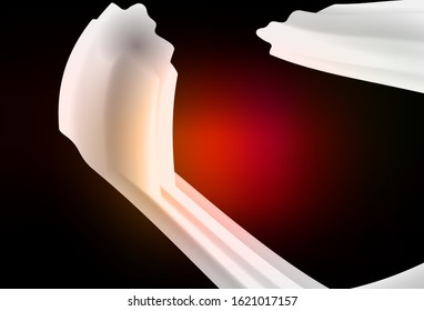 Dark Red, Yellow vector background with curved lines. Glitter abstract illustration with wry lines. New composition for your brand book.