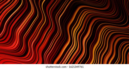 Dark Red, Yellow vector background with wry lines. Colorful illustration in circular style with lines. Pattern for websites, landing pages.