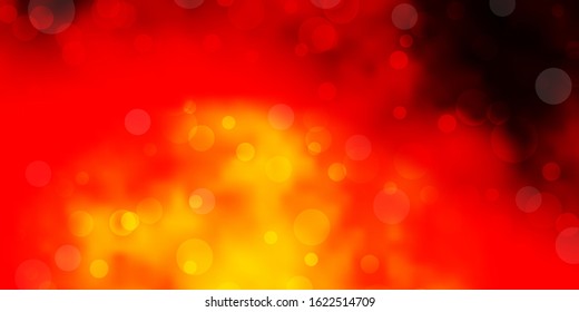 Dark Red, Yellow vector background with spots. Glitter abstract illustration with colorful drops. Pattern for business ads.