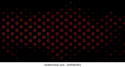 Dark Red, Yellow vector background with occult symbols. Retro design in abstract style with witchcraft forms. Background for esoteric, mystic designs.