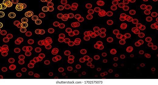 Color rojo oscuro, fondo vectorial amarillo con símbolos ocultos. Ilustración vintage colorida con formas de alquimia degradado. Diseño sencillo para la representación oculta.