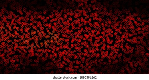 Dark red, yellow vector background with spots. Glitter abstract illustration with colorful drops. Pattern for websites.
