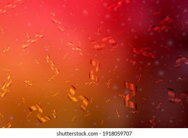 Dark Red, Yellow vector background in Xmas style. Abstract gradient illustration with colorful Christmas things. Template for lettering, typography.