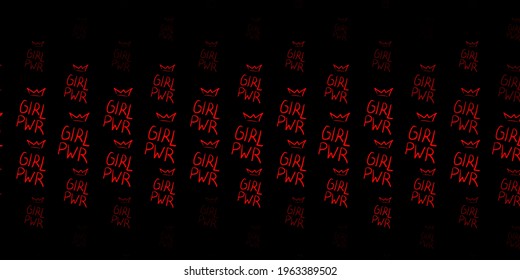 Dark Red, Yellow vector background with woman symbols. Illustration with signs of women's strength and power. Best design to show the power of women.