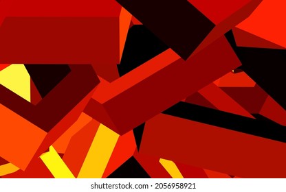 Dark Red, Yellow vector background with set of hexagons. Colorful hexagons on blur backdrop. Pattern for your ad, booklets.