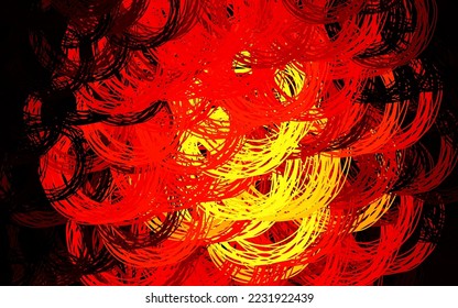 Dark Red, Yellow vector background with wry lines. Modern gradient abstract illustration with bandy lines. Elegant pattern for a brand book.