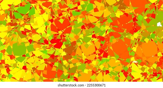 Rojo oscuro, fondo vectorial amarillo con formas poligonales. Ilustración abstracta inteligente con formas triangulares de estilo moderno. Una adición fácil a sus comerciales.