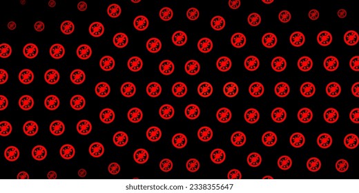 Dark Red, Yellow vector background with covid-19 symbols. Colorful abstract illustration with gradient medical shapes. Wallpaper for health protection.