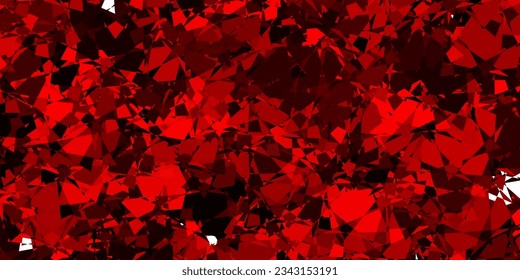 Rojo oscuro, fondo vectorial amarillo con formas poligonales. Diseño sencillo de estilo abstracto con triángulos, líneas. Plantilla para comerciales.