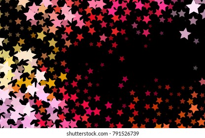 Dark Red, Yellow vector background with colored stars. Shining colored illustration with stars. Smart design for your business advert.