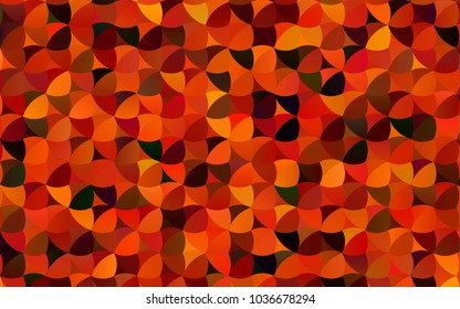 Dark Red, Yellow vector banner with circles, spheres. Abstract spots. Background of Art bubbles in halftone style with colored gradient.