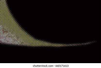 Dark Red, Yellow vector red banner with set of circles, dots. Donuts Background. Creative Design Template. Technological halftone illustration.