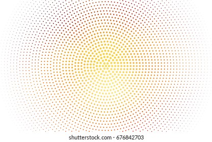 Dark Red, Yellow vector banner set of circles, spheres. Donuts Background. Creative Design Templates. Technology halftone illustration.