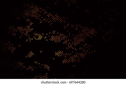 Dark Red, Yellow vector banner with circles, spheres. Abstract spots. Background of Art bubbles in halftone style with colored gradient.
