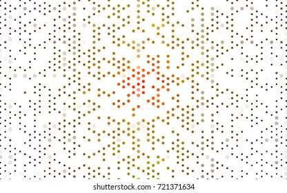 Dark Red, Yellow vector banner with circles, spheres. Abstract spots. Background of Art bubbles in halftone style with colored gradient.