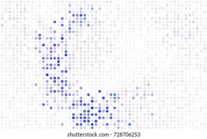 Dark Red, Yellow vector banner with circles, spheres. Abstract spots. Background of Art bubbles in halftone style with colored gradient.