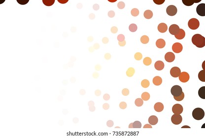 Dark Red, Yellow vector banner with circles, spheres. Abstract spots. Background of Art bubbles in halftone style with colored gradient.