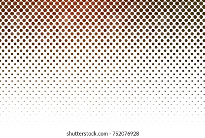 Dark Red, Yellow vector red banner with set of circles, dots. Donuts Background. Creative Design Template. Technological halftone illustration.