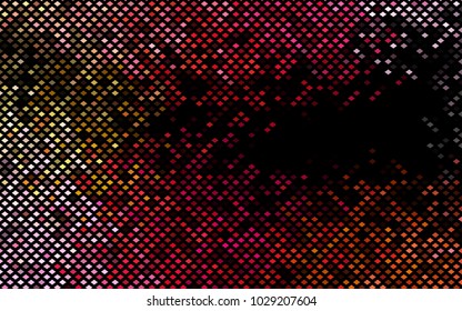 Dark Red, Yellow vector blurry rectangular background. Geometric background in square style with gradient. The pattern can be used for brand-new background.