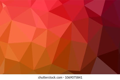 Dark Red, Yellow vector blurry triangle template. Triangular geometric sample with gradient.  A completely new template for your business design.