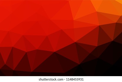 Dark Red, Yellow vector blurry hexagon texture. Creative geometric illustration in Origami style with gradient. Triangular pattern for your business design.