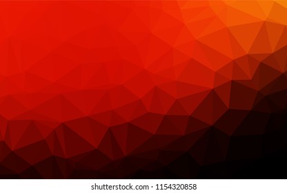 Dark Red, Yellow vector blurry hexagon template. Creative geometric illustration in Origami style with gradient. The template can be used as a background for cell phones.