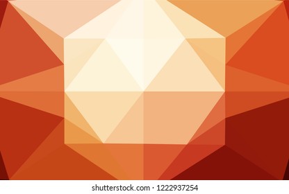 Dark Red, Yellow vector blurry hexagon texture. Triangular geometric sample with gradient.  Triangular pattern for your business design.