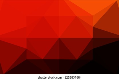 Dark Red, Yellow vector blurry hexagon pattern. Shining illustration, which consist of triangles. A completely new design for your business.