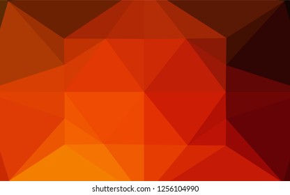 Dark Red, Yellow vector blurry hexagon pattern. Modern geometrical abstract illustration with gradient. Triangular pattern for your business design.
