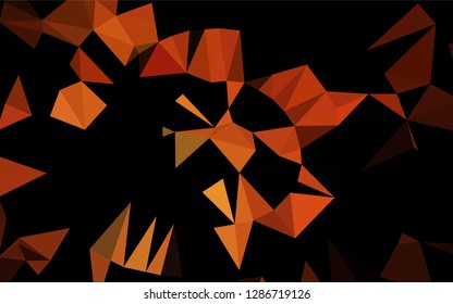 Dark Red, Yellow vector blurry hexagon template. Triangular geometric sample with gradient.  A completely new template for your business design.