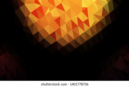 Dark Red, Yellow vector blurry triangle pattern. Geometric illustration in Origami style with gradient. New texture for your design.