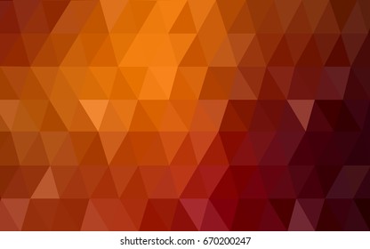 Dark Red, Yellow vector blurry triangle background design. Geometric background in Origami style with gradient. 