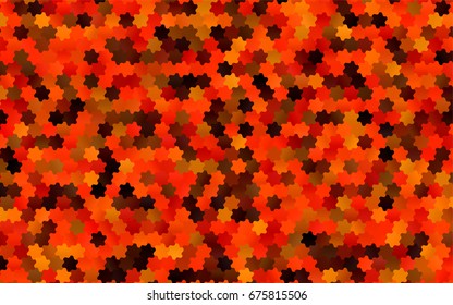Dark Red, Yellow vector blurry hexagon background design. Geometric background in Origami style with gradient. 