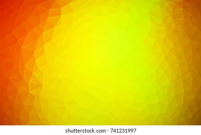 Dark Red, Yellow vector blurry triangle background design. Geometric background in Origami style with gradient. 
