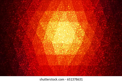 Dark Red, Yellow vector christmas postcard low polygon background. Illustration consisting of triangles. Abstract triangular polygonal origami or crystal design of New Year celebration.