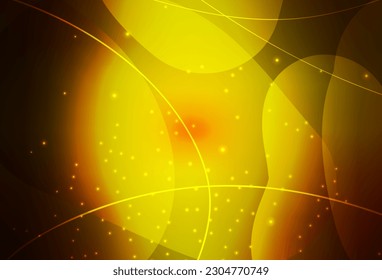 Dark Red, Yellow vector Circles, lines with colorful gradient on abstract background. Glitter abstract illustration with blurred drops of rain. Wallpaper for a cell phone.