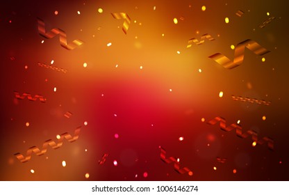 Dark Red, Yellow vector cover with happy holiday ribbons. Modern geometrical abstract illustration with carnival ribbons. Beautiful design for your business advert of anniversary.