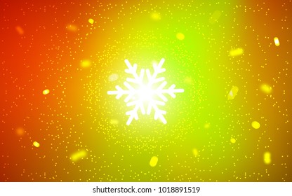 Dark Red, Yellow vector cover with beautiful snowflakes. Glitter abstract illustration with crystals of ice. The pattern can be used for new year ad, booklets.