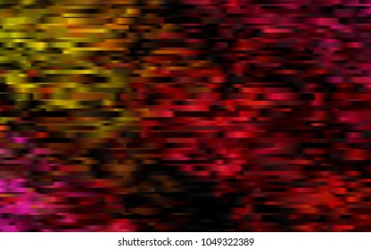 Dark Red, Yellow vector cover with long lines. Lines on blurred abstract background with gradient. Smart design for your business advert.
