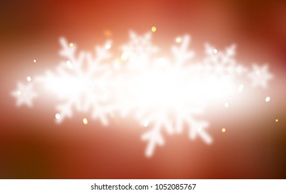 Dark Red, Yellow vector cover with beautiful snowflakes. Modern geometrical abstract illustration with crystals of ice. New year design for your business advert.