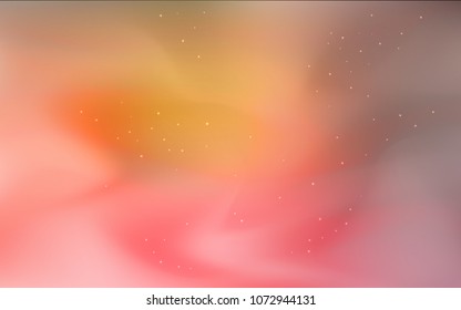 Dark Red, Yellow vector cover with astronomical stars. Glitter abstract illustration with colorful cosmic stars. Best design for your ad, poster, banner.