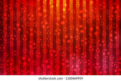 Dark Red, Yellow vector cover with football symbols. Colored illustration with balls on a gradiental backdrop. Design for posters, banners of sports competitions.