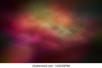Dark Red, Yellow vector cover with astronomical stars. Shining illustration with sky stars on abstract template. Smart design for your business advert.