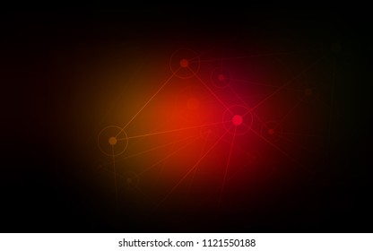 Dark Red, Yellow vector cover with spots, lines. Illustration with set of colorful abstract circles and lines. Pattern can be used as texture of wallpapers.