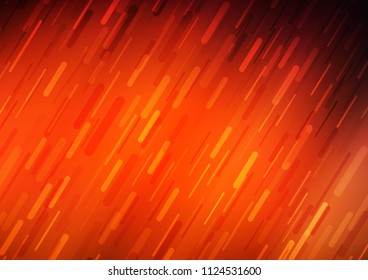Dark Red, Yellow vector cover with long lines. Shining colored illustration with narrow lines. Best design for your ad, poster, banner.