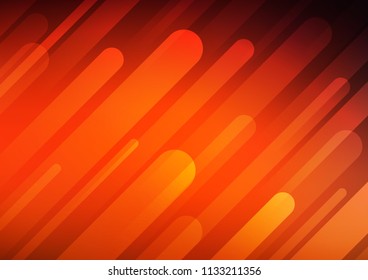 Dark Red, Yellow vector cover with long lines. Lines on blurred abstract background with gradient. The template can be used as a background.
