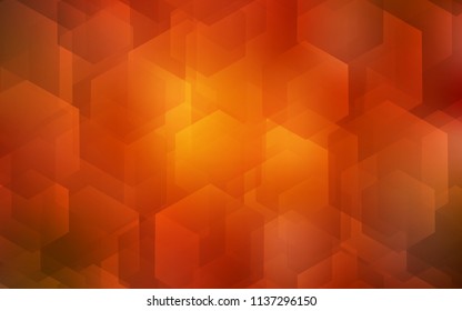 Dark Red, Yellow vector cover with set of hexagons. White background with colorful hexagons. Pattern for texture of wallpapers.