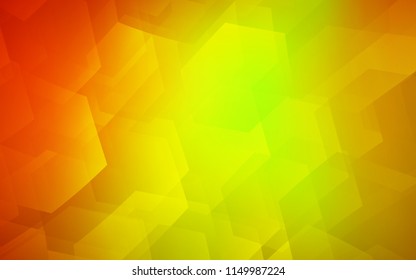 Dark Red, Yellow vector cover with set of hexagons. Abstract illustration with colorful hexagons. New design for website's poster, banner.