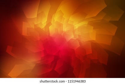 Dark Red, Yellow vector cover with set of hexagons. Glitter abstract illustration in hexagonal style. Pattern can for your ad, booklets.
