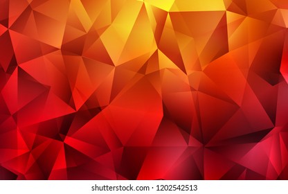 Dark Red, Yellow vector cover in polygonal style. Illustration with set of colorful triangles. Smart design for your business advert.